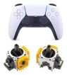 controller ps5 sostituzione analogico ยป Riparaora White PlayStation-style controller shown above two yellow servo motors, front view.